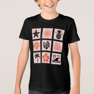 T-shirt En Tri-matière Collage des timbres de nature