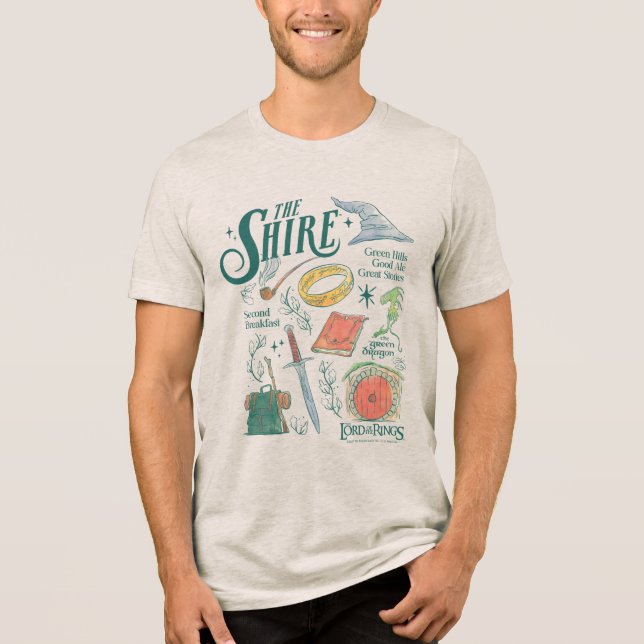 T-shirt En Tri-matière Collage graphique aquarelle du Comté™ (Recto)