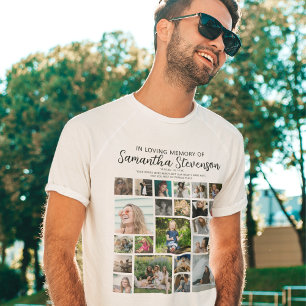 T-shirt En Tri-matière Collage photo personnalisé de 24 photos en mémoire