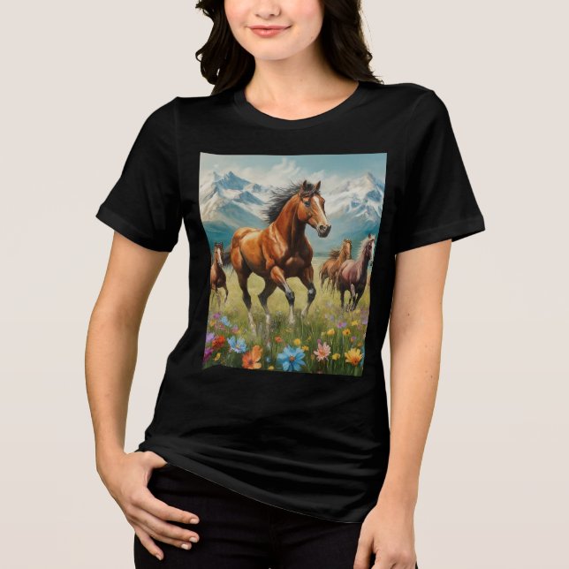 T-shirt En Tri-matière Collection T-shirt Chevaux Sauvages (Recto)