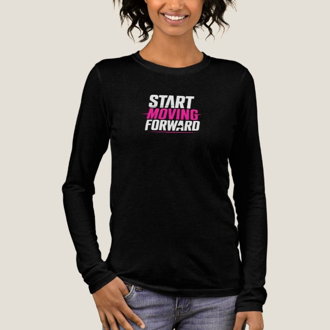 T-SHIRT  EN TRI-MATIÈRE COMMENCEZ À AVANCER (Recto)