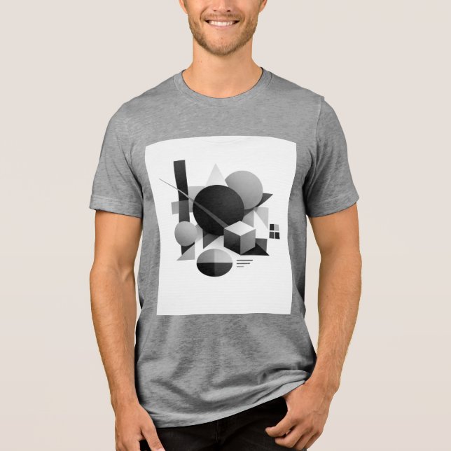 T-shirt En Tri-matière Composición geométrica en equilibrio monocromático (Recto)