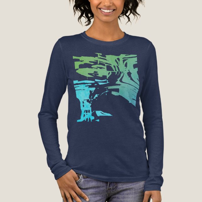 T-shirt En Tri-matière Conception aqua vert clair tropical de style batik (Recto)