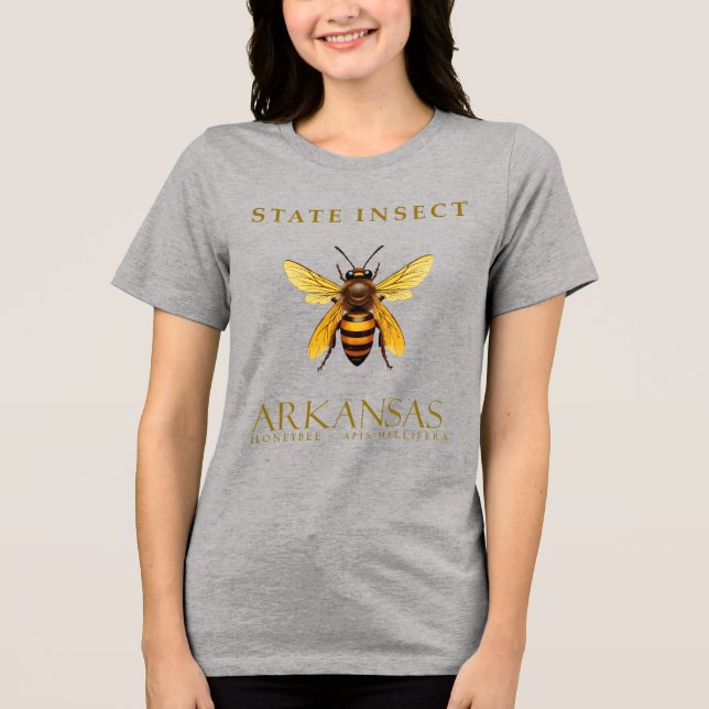 T-shirt En Tri-matière Conception d'abeille à miel de l'Arkansas (Recto)