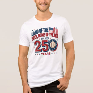 T-shirt En Tri-matière Conception de baseball USA Terre de liberté 250 an