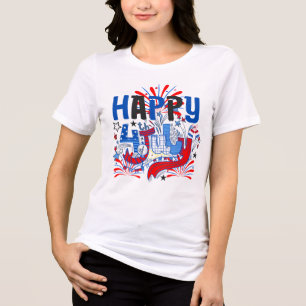 T-shirt En Tri-matière Conception de célébration patriotique du 4 juillet