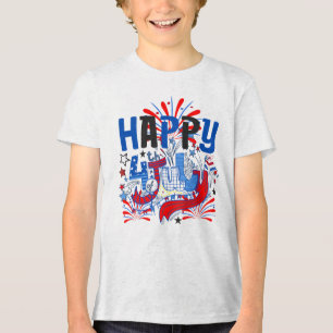 T-shirt En Tri-matière Conception de célébration patriotique du 4 juillet