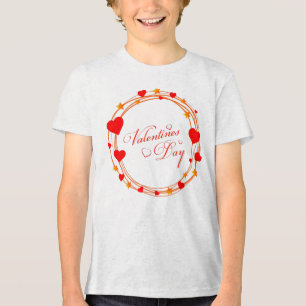T-shirt En Tri-matière Conception de cercle de la Saint-Valentin-25695
