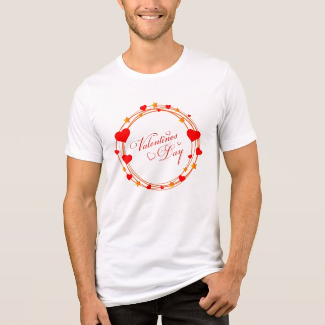 T-shirt En Tri-matière Conception de cercle de la Saint-Valentin-25695 (Recto)