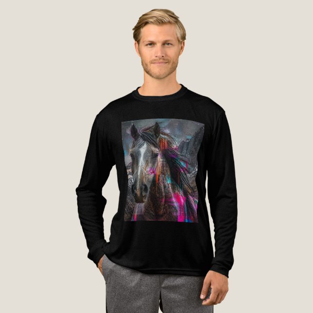 T-shirt En Tri-matière Conception de cheval (Recto complet)