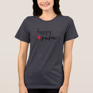 T-shirt En Tri-matière Conception de cœur minimaliste Happy Mama