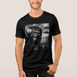 T-shirt En Tri-matière Conception de complot drôle de Bigfoot Alien UFO S