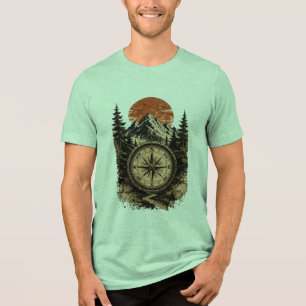 T-shirt En Tri-matière Conception de coucher de soleil montagneux à la bo