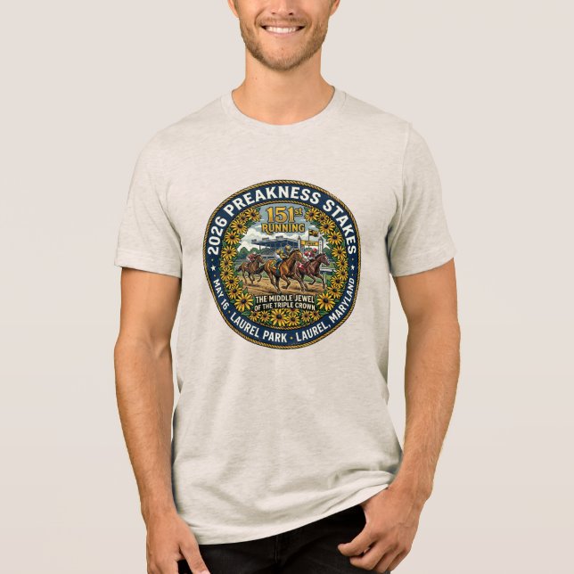 T-shirt En Tri-matière Conception de course de chevaux Preakness Stakes 2 (Recto)