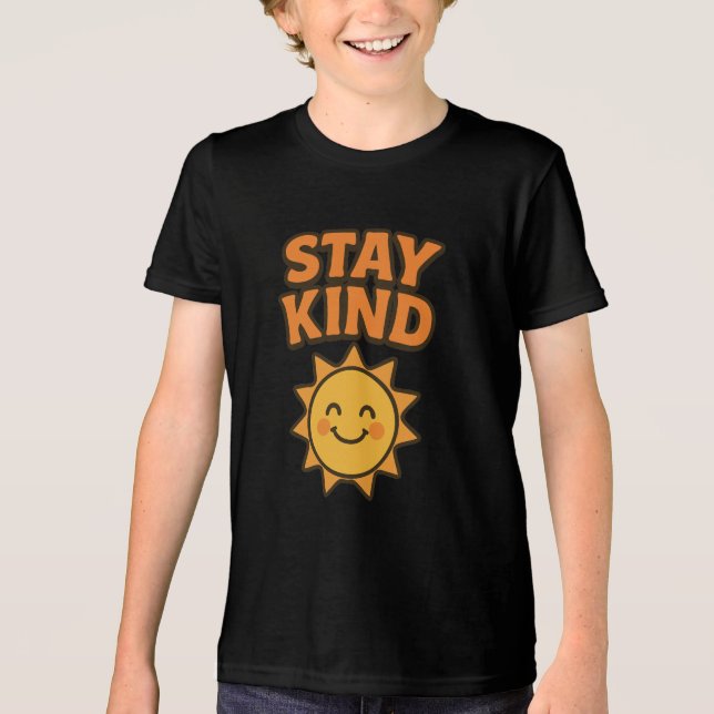 T-shirt En Tri-matière Conception de devis positive Sun Retro pour rester (Recto)