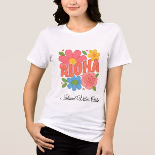 T-shirt En Tri-matière Conception de fleurs tropicales florales Aloha C