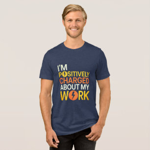 T-shirt En Tri-matière Conception de foudre électrique à charge positive