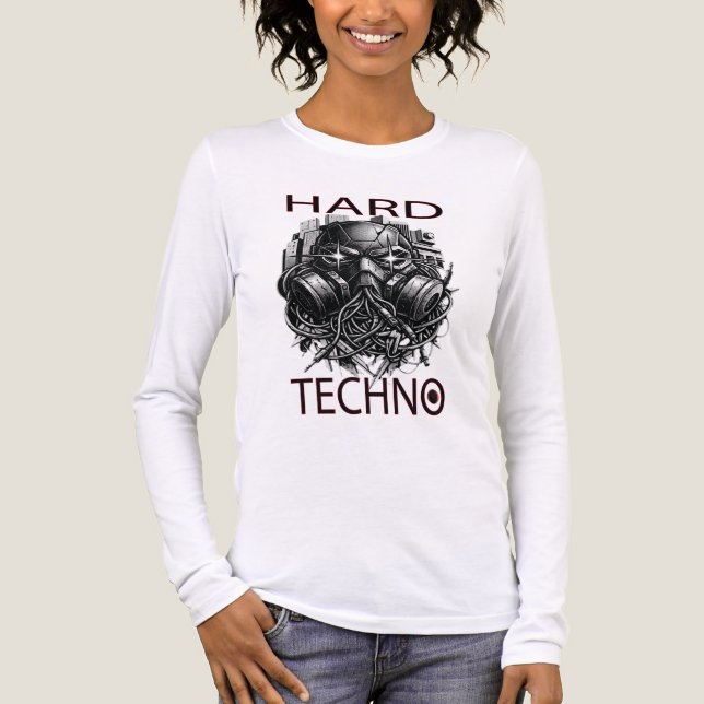 T-shirt En Tri-matière Conception de Hard Techno (Recto)
