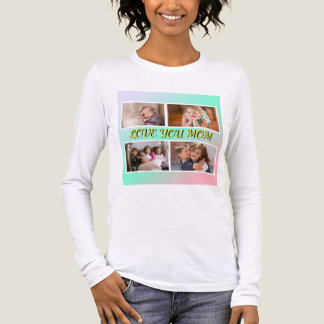 T-shirt En Tri-matière Conception de Hommage à Maman avec 4 Photos Réelle