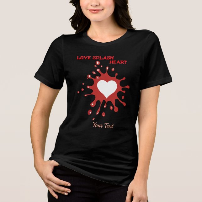 T-shirt En Tri-matière Conception de l'éclaboussure de cœur – Design d'ex (Recto)