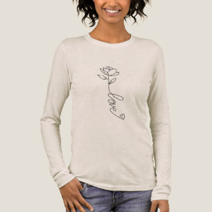 T-shirt En Tri-matière Conception de ligne moderne "Amour" Plat d'avoine