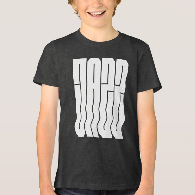 T-shirt En Tri-matière Conception de logo jazz ondulé gras (Recto)