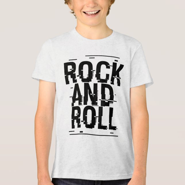 T-shirt En Tri-matière Conception de logo typographique Rock and Roll  (Recto)
