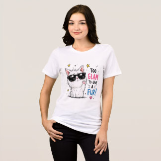 T-shirt En Tri-matière Conception de lunettes de soleil Cool Cat
