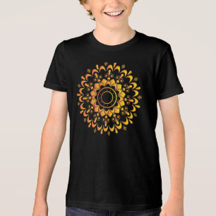 T-shirt En Tri-matière Conception de mandala unique doré-95747
