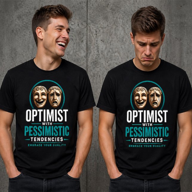 T-shirt En Tri-matière Conception de masque de dualité optimiste vs pessi (Créateur téléchargé)