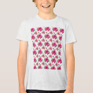 T-shirt En Tri-matière Conception de motif floral Fleurs roses