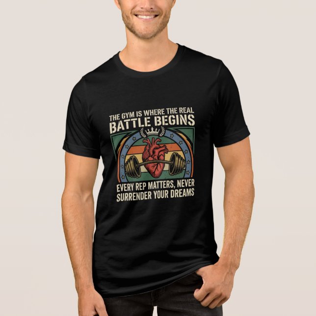 T-shirt En Tri-matière Conception de motivation de gym pour début de bata (Recto)