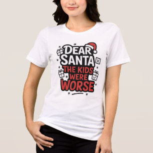 T-shirt En Tri-matière Conception de Noël Sarcasique Cher Père Noël