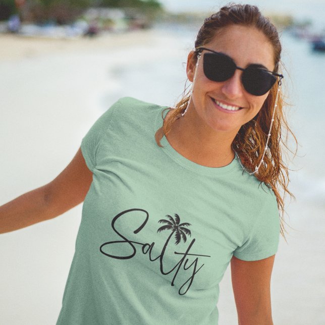 T-shirt En Tri-matière Conception de palme salée (Salty Palm Design Tri-Blend Shirt (4 Her))