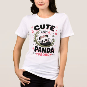T-shirt En Tri-matière Conception de Panda Mignon Calme Art pour les Am
