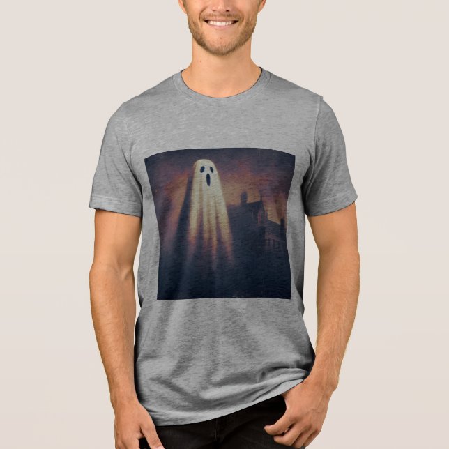 T-shirt En Tri-matière Conception de peinture de fantôme d'Halloween rust (Recto)