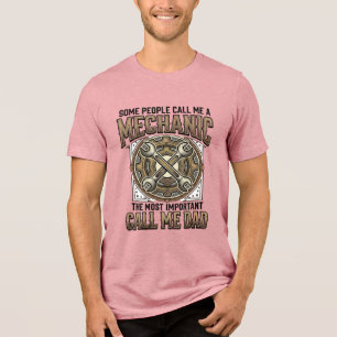 T-shirt En Tri-matière Conception de père de clé de pignon de papa de méc