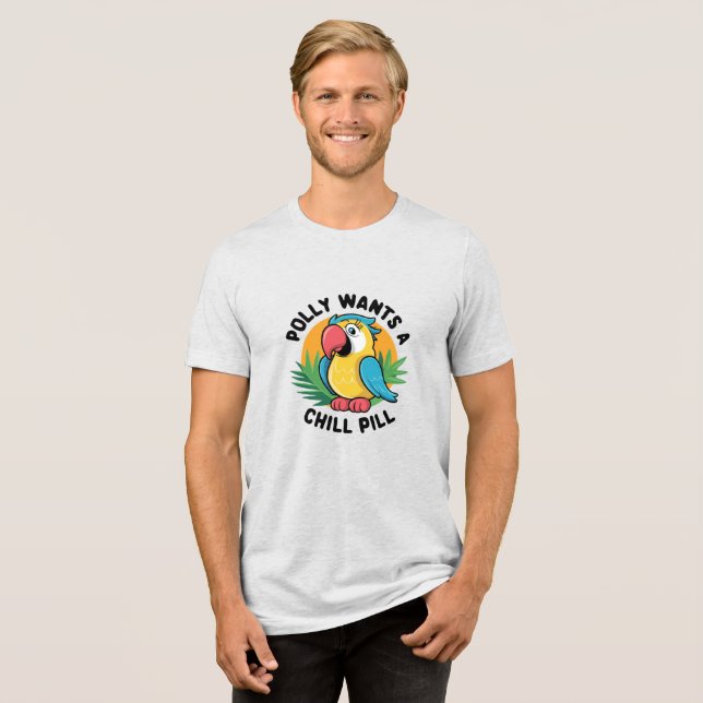 T-shirt En Tri-matière Conception de perroquets tropicaux d'été (Recto plein)