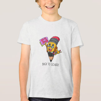 T-shirt En Tri-matière Conception de personnage de crayon de dessin animé