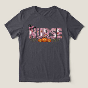 T-shirt En Tri-matière Conception de ruban rose pour infirmière Halloween