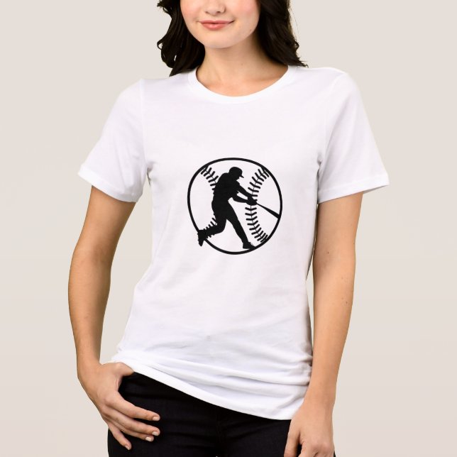 T-shirt En Tri-matière Conception de silhouette de baseball (Recto)