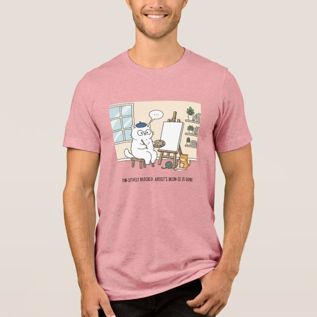 T-shirt En Tri-matière Conception de studio d'artiste félin blanc humoris (Recto)