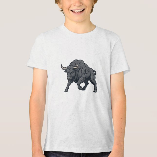 T-shirt En Tri-matière Conception de taureau de puissance agressive (Recto)