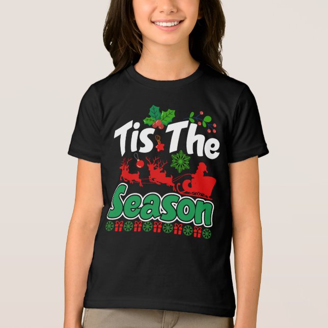 T-shirt En Tri-matière Conception de vacances de Noël C'est La Saison-610 (Recto)