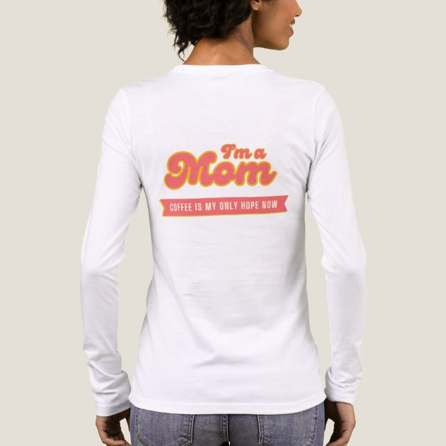 T-shirt En Tri-matière Conception drôle de café maman dos rose  (Verso)