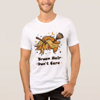 T-shirt En Tri-matière Conception drôle d'Halloween Cheveux au balai, on
