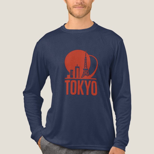 T-shirt En Tri-matière Conception du cercle Skyline de Tokyo (Recto)