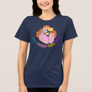 T-shirt En Tri-matière Conception esthétique florale de fille inspirante