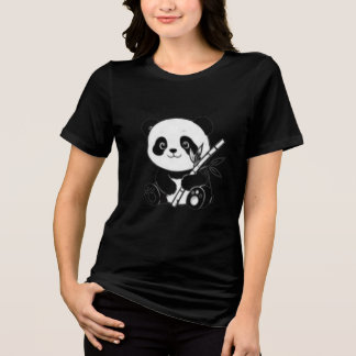 T-shirt En Tri-matière Conception Graphique de Panda Mignon