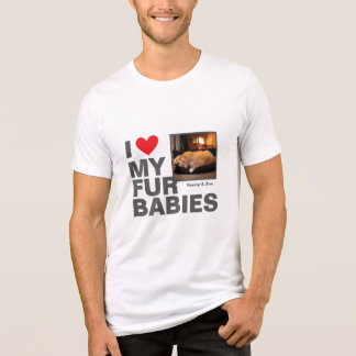 T-shirt En Tri-matière Conception photo personnalisée "I ❤️ My Fur Baby"
